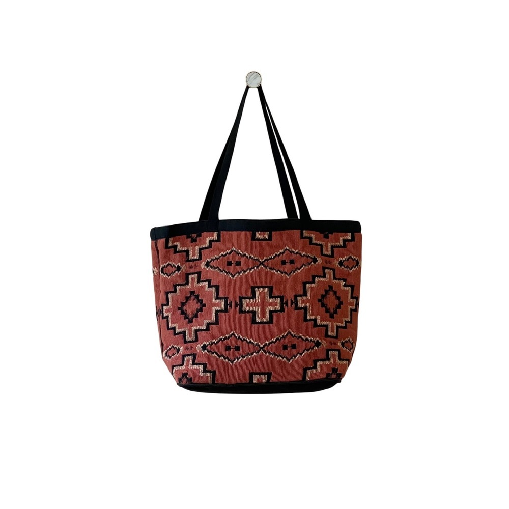 El Paso Saddleblanket Co Southwest Aztec Tote Bag Shoulder Bag Woven Cotton